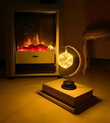 Enchanted Glas Mond Lampe mit warmem Licht für auf dem Tisch-Leuchtezauber