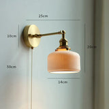 Applique murale nordique AuroraLux – Applique murale moderne en cuivre avec interrupteur à tirette & abat-jour en verre