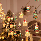 Guirlande lumineuse de Noël LED LumiWeih avec bonhomme de neige, sapin & Père Noël
