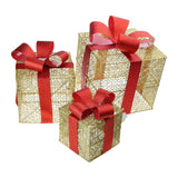 LumiGift Lot de 3 boîtes cadeaux lumineuses avec LED