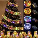LumiRibbon Nastro natalizio dorato con catena di luci LED – 2M/5M/10M