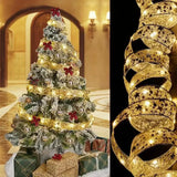 LumiRibbon Nastro natalizio dorato con catena di luci LED – 2M/5M/10M