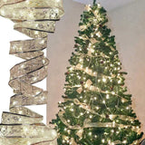 LumiRibbon Nastro natalizio dorato con catena di luci LED – 2M/5M/10M