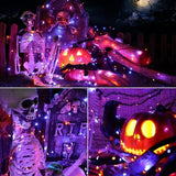 GLOWSPELL – Guirlande lumineuse LED Halloween 100/200 LEDs avec câble noir