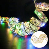 LumiRibbon Nastro natalizio dorato con catena di luci LED – 2M/5M/10M