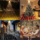 LumiCascade Catena luminosa a cascata con stelle LED – 350 LED