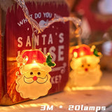 LumiJoy Catena luminosa natalizia a LED – Albero di Natale, Pupazzo di neve & Babbo Natale
