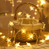 StellaGlow Catena luminosa a LED con stelle – 51-100 LED a batterie