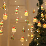 Guirlande lumineuse de Noël LED LumiWeih avec bonhomme de neige, sapin & Père Noël