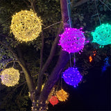 Guirlande lumineuse de Noël à boules en rotin LED