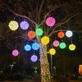 Guirlande lumineuse de Noël à boules en rotin LED