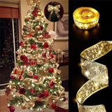 LumiRibbon Nastro natalizio dorato con catena di luci LED – 2M/5M/10M