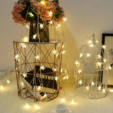 StellaGlow Catena luminosa a LED con stelle – 51-100 LED a batterie