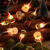 Guirlande lumineuse de Noël LED LumiWeih avec bonhomme de neige, sapin & Père Noël