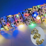 LumiRibbon Nastro natalizio dorato con catena di luci LED – 2M/5M/10M