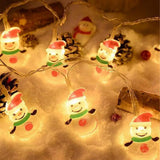 LumiJoy Catena luminosa natalizia a LED – Albero di Natale, Pupazzo di neve & Babbo Natale