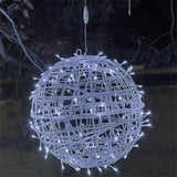 Guirlande lumineuse de Noël à boules en rotin LED