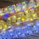 LumiRibbon Nastro natalizio dorato con catena di luci LED – 2M/5M/10M