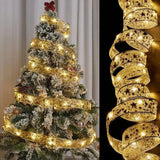 LumiRibbon Nastro natalizio dorato con catena di luci LED – 2M/5M/10M