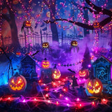 GLOWSPELL – Guirlande lumineuse LED Halloween 100/200 LEDs avec câble noir