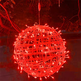 Guirlande lumineuse de Noël à boules en rotin LED