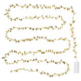 Guirlande lumineuse LED AureaLeaf avec feuilles dorées – Fonctionnant sur piles (2 m / 5 m / 10 m) pour Noël