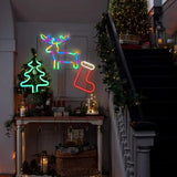 Néon de Noël magique – Renne, chaussette & sapin – LED