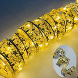 LumiRibbon Nastro natalizio dorato con catena di luci LED – 2M/5M/10M