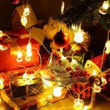 Guirlande lumineuse de Noël LED LumiWeih avec bonhomme de neige, sapin & Père Noël