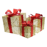 LumiGift Lot de 3 boîtes cadeaux lumineuses avec LED