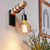 RetroLume – Vintage LED Wandlampe aus Holz & Eisen mit E27 | Industrial & Loft Stil-Leuchtezauber