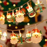 Guirlande lumineuse de Noël LED LumiWeih avec bonhomme de neige, sapin & Père Noël
