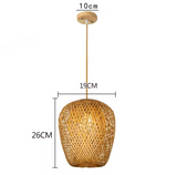 Suspension en bambou ZenWeave – Lampe suspendue artisanale de style asiatique pour la maison et la restauration
