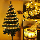LumiRibbon Nastro natalizio dorato con catena di luci LED – 2M/5M/10M