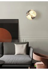 Applique da parete di lusso con sfera in marmo