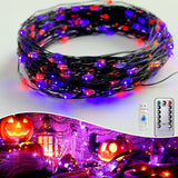 GLOWSPELL – Guirlande lumineuse LED Halloween 100/200 LEDs avec câble noir