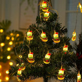 LumiJoy Catena luminosa natalizia a LED – Albero di Natale, Pupazzo di neve & Babbo Natale