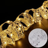LumiRibbon Nastro natalizio dorato con catena di luci LED – 2M/5M/10M