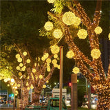 Guirlande lumineuse de Noël à boules en rotin LED