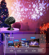 SNOWGLOW – Projecteur LED de chute de neige à double tête