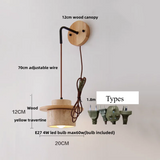 LumiTravert Wandleuchte – LED Naturstein & Holz Design mit Zugschalter
