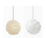 Wabi Sabi Seiden-Pendelleuchte – Japanische Minimalistische Runde Hängelampe