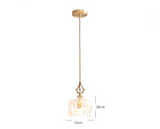 Französische Retro Glas Pendelleuchte