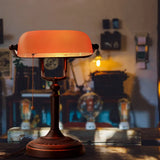 AmberGlow Vintage Matt-Orange Glas Tischlampe