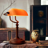 AmberGlow Vintage Matt-Orange Glas Tischlampe