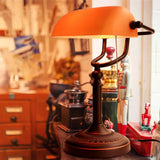 AmberGlow Vintage Matt-Orange Glas Tischlampe