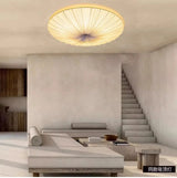 Wabi-Sabi Premium Stoff-LED-Deckenleuchte – Runde Minimalistische "Fliegende Untertasse" Pendelleuchte