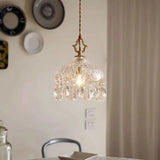 Französische Retro Glas Pendelleuchte