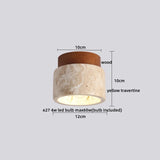 LumiSabi Travertin Naturstein LED Deckenleuchte – Moderne Wabi-Sabi Lampe