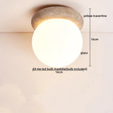 LumiSabi Travertin Naturstein LED Deckenleuchte – Moderne Wabi-Sabi Lampe
